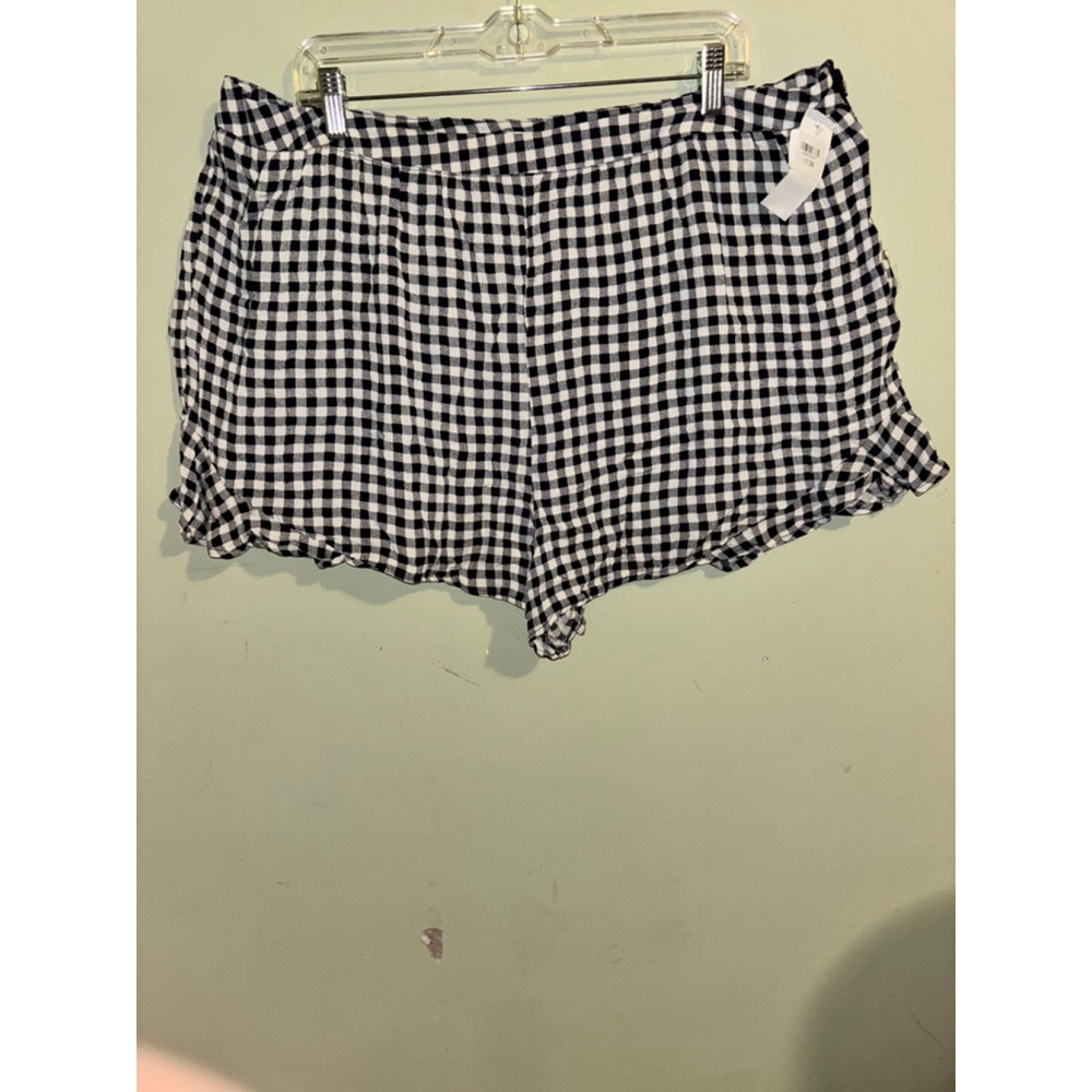 Women's Xhilaration Black White Gingham Ruffle Shorts Plus XXL